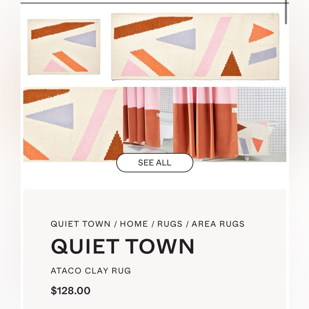 Quiet town bathroom runner rug Ataco Clay